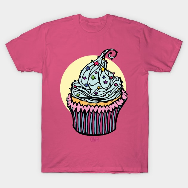 Cupcake with sprinkles T-Shirt by peteoliveriart